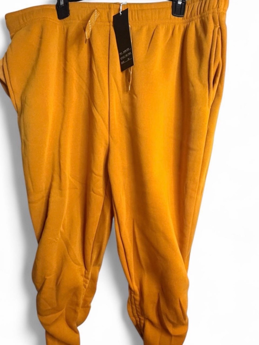 Mustard Yellow Drawstring Joggers with Scrunch Bottoms Womens